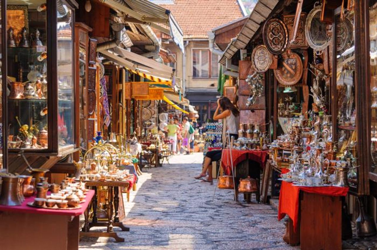 Baščaršija Old Bazaar in Sarajevo